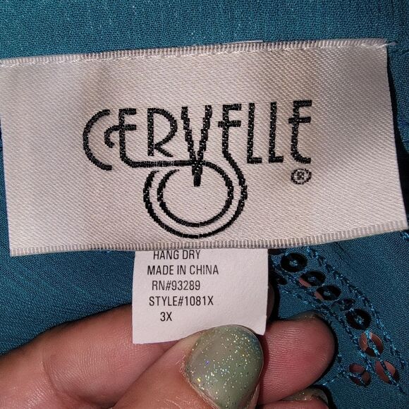 Cervelle sequin bohemian chiffon peasant top size 3x - Picture 9 of 10